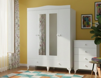 PATİKO PDLP 204 BEYAZ DÖRT KAPAKLI AYNALI PERA DOLAP